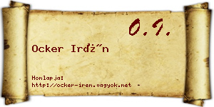 Ocker Irén névjegykártya